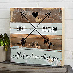 Romantic Arrows Reclaimed Wood Wall Sign