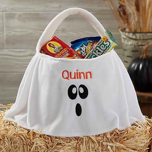 Alternate image 1 for Ghost Embroidered Plush Treat Bag