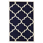 Unique Loom 3-Foot 3-Inch x 5-Foot 3-Inch Trellis Accent Rug in Navy Blue