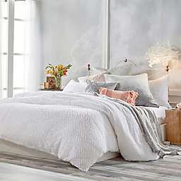 Peri Home Dot Fringe King Comforter Set in White