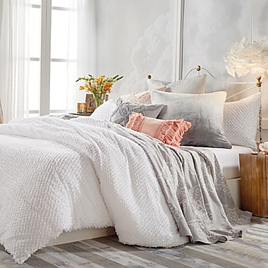 Peri Home Dot Fringe Twin Comforter Set in White. View a larger version of this product image.