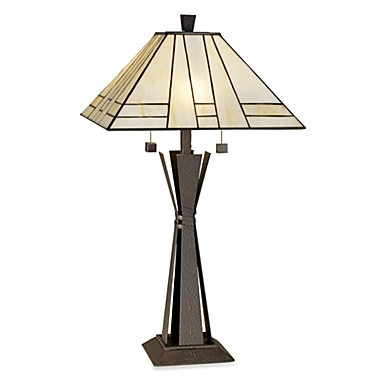 Kathy Ireland Home Citycraft Table Lamp with Art Glass Shade. View a larger version of this product image.