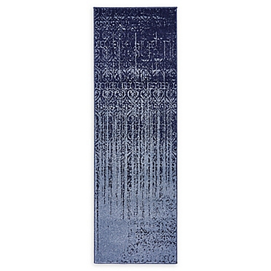 Unique Loom Jennifer Del Mar 2&#39; x 6&#39; Powerloomed Runner in Blue. View a larger version of this product image.
