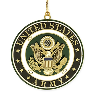 New In Box United States Army Official Merch Ornament finished in 24k Gold 