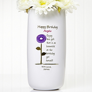 Birthday Blooms Ceramic Vase. View a larger version of this product image.