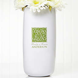 Floral Monogram Ceramic Vase