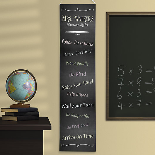 Alternate image 1 for Personalized Chalkboard Teacher Classroom Rules Banner
