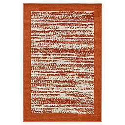 Unique Loom Milwaukee Transitional 4' x 6' Powerloomed Area Rug in Terracotta