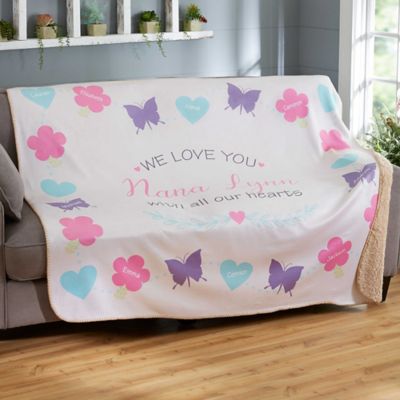 All Our Hearts 60-Inch x 80-Inch Sherpa Blanket