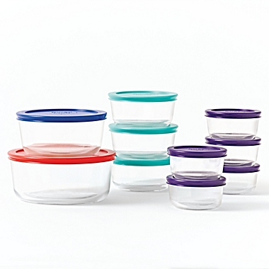 Pyrex&reg; 20-Piece Multicolor Food Storage Set. View a larger version of this product image.