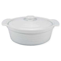 Kalahari 2 qt. Round Casserole Dish with Lid in White