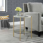 Alternate image 3 for Forest Gate 20&quot; Giselle Modern Round Side Table in Faux Marble/Gold