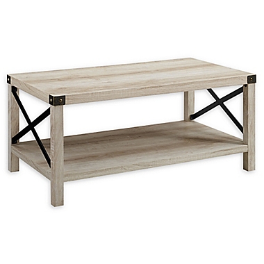 Forest Gate Wheatland Modern Farmhouse Accent Coffee Table in White Oak. View a larger version of this product image.