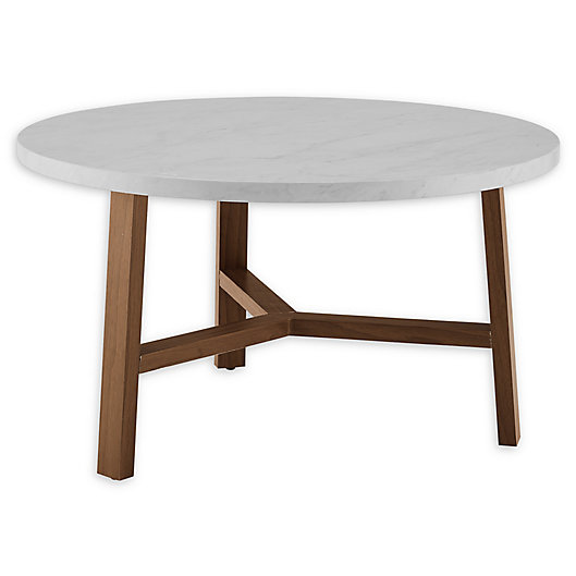 Alternate image 1 for Forest Gate™ Diana 30-Inch Modern Round Coffee Table in White/Acorn