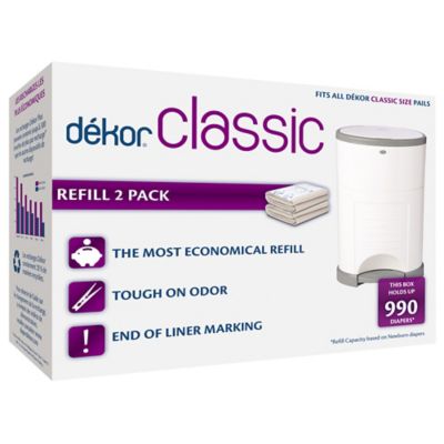 D?kor&reg; Classic Hands-Free Diaper Pail Refills (2-Pack)
