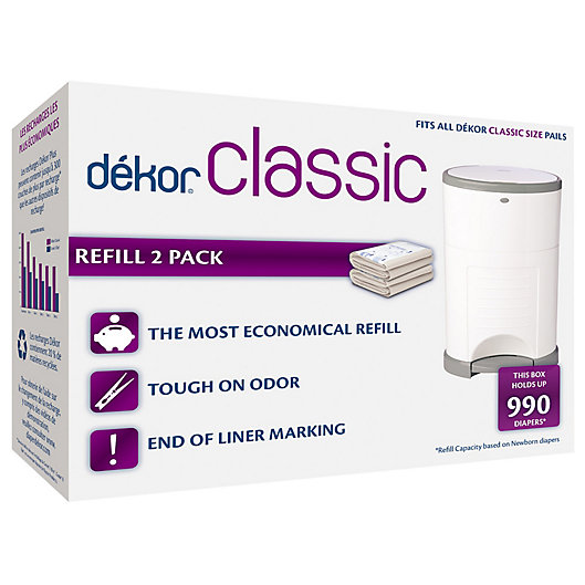 Alternate image 1 for Dékor® Classic Hands-Free Diaper Pail Refills (2-Pack)