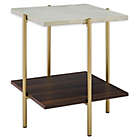 Alternate image 0 for Forest Gate 20&quot; Giselle Mid-Century Modern Square Side Table in Faux Marble/Gold