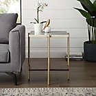 Alternate image 1 for Forest Gate 20&quot; Giselle Mid-Century Modern Square Side Table in Faux Marble/Gold
