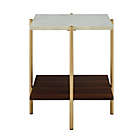 Alternate image 2 for Forest Gate 20&quot; Giselle Mid-Century Modern Square Side Table in Faux Marble/Gold