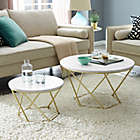 Alternate image 1 for Forest Gate Olivia Modern Geometric Nesting Coffee Table Set in Faux Marble