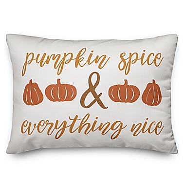 &quot;Pumpkin Spice &amp; Everything Nice&quot; Oblong Throw Pillow. View a larger version of this product image.