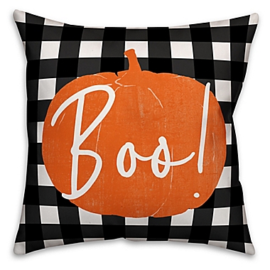 Designs Direct Halloween Boo Buffalo Check Square Throw Pillow. View a larger version of this product image.