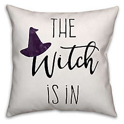 Designs Direct Halloween The Witch Is In Square Throw Pillow