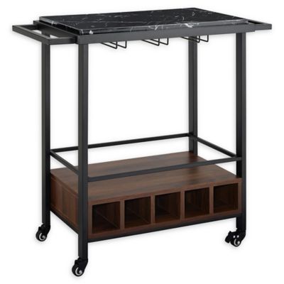 Forest Gate&trade; 34-Inch Modern Wood Faux Marble Bar Cart