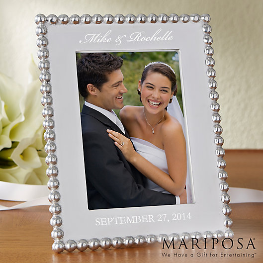 Alternate image 1 for Mariposa® String of Pearls 5-Inch x 7-Inch Wedding Picture Frame