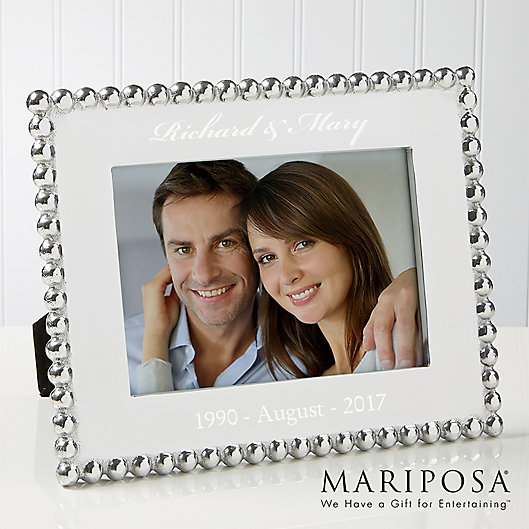 Alternate image 1 for Mariposa® String of Pearls 5-Inch x 7-Inch Anniversary Picture Frame
