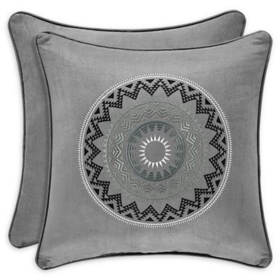 J Queen New York Brandon 20 Inch Square Throw Pillow In Graphite