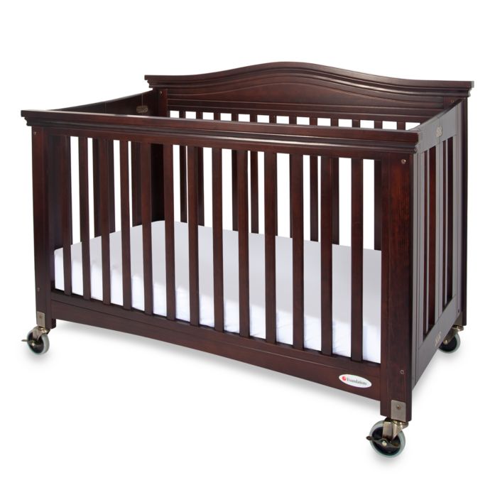 Foundations Royale Fixed Side Folding Full Size Crib In Antique