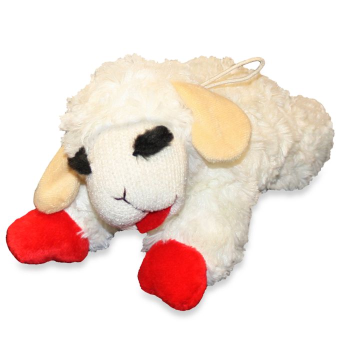 lamb chop squeaky plush dog toy