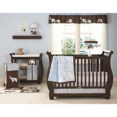 blue elephant crib bedding