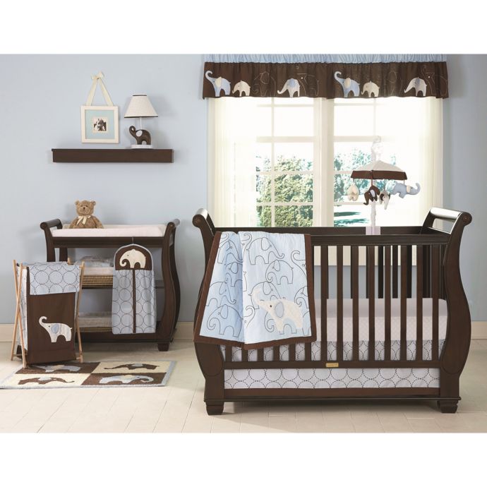 Carter S Blue Elephant 4 Piece Crib Bedding Set Buybuy Baby