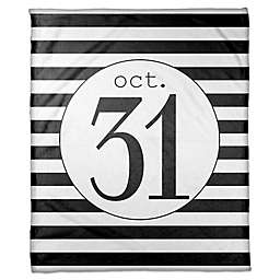 Designs Direct Halloween October 31st Stripes Fleece Throw Blanket
