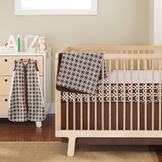 Skip Hop Chocolate Lattice Complete Sheet 4 Piece Crib Bedding