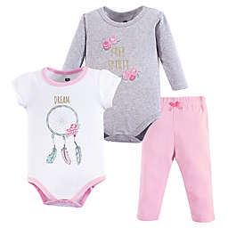 Hudson Baby® 3-Piece Dream Catcher Bodysuit and Pant Set in Pink