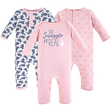 Yoga Sprout Size 3-6M 3-Pack Snuggle Bunny Bodysuits in Pink | buybuy BABY