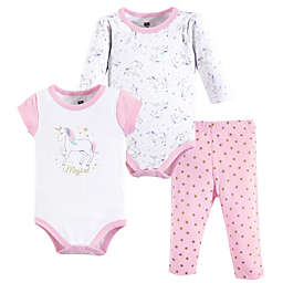 Hudson Baby® Size 0-3M Magical Unicorn 3-Piece Bodysuit and Pant Set in Pink