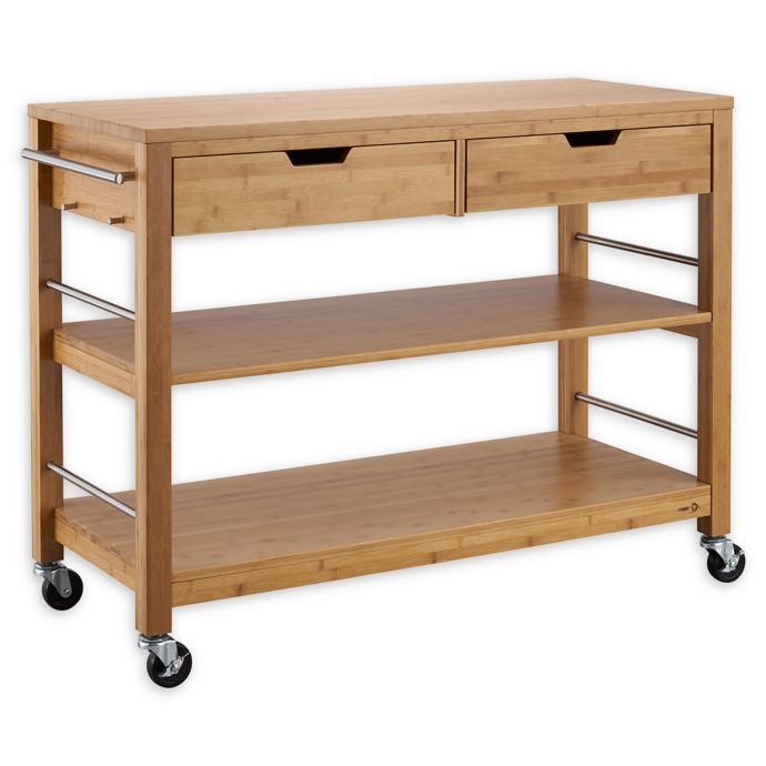 Trinity Bamboo Kitchen Island With Drawers Bed Bath Beyond