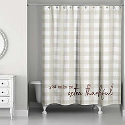 Designs Direct Plaid Shower Curtain in Grey