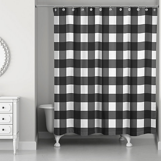 Designs Direct Buffalo Check Shower, Grey Buffalo Check Shower Curtain