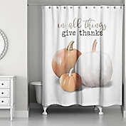 Designs Direct &quot;Give Thanks&quot; Shower Curtain in Orange