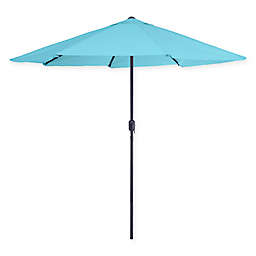 Pure Garden 9-Foot Patio Market Umbrella with Auto Crank in Blue