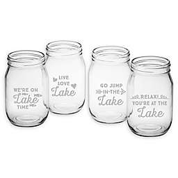 Susquehanna Glass Lake Talk 4-Piece Drinking Jar Set