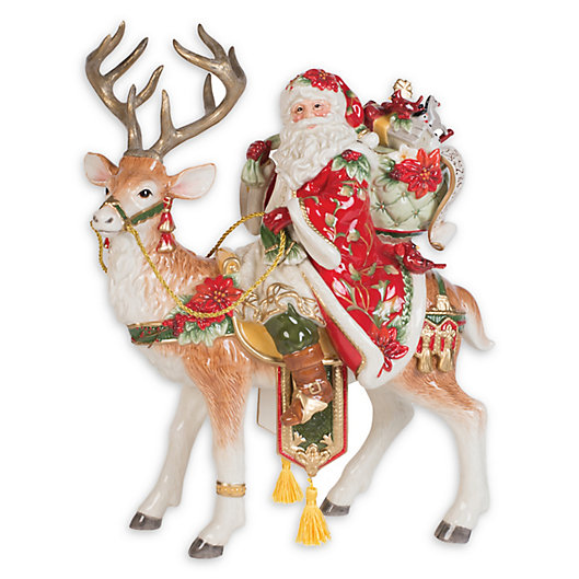 Alternate image 1 for Fitz and Floyd® Cardinal Christmas Santa and Stag Figurine