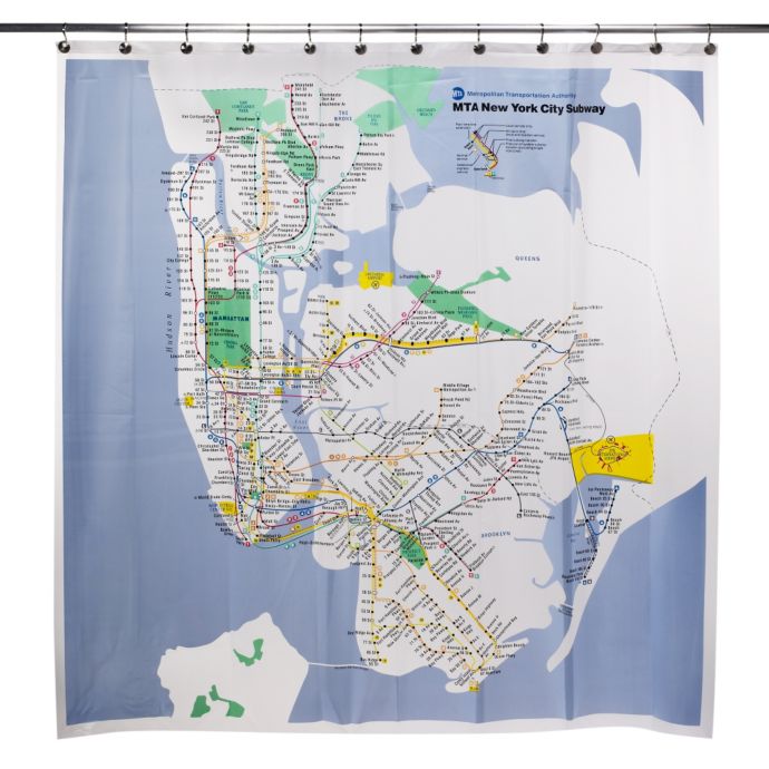 Subway Map Shower Curtain MTA New York City Subway Map Vinyl Shower Curtain | Bed Bath & Beyond