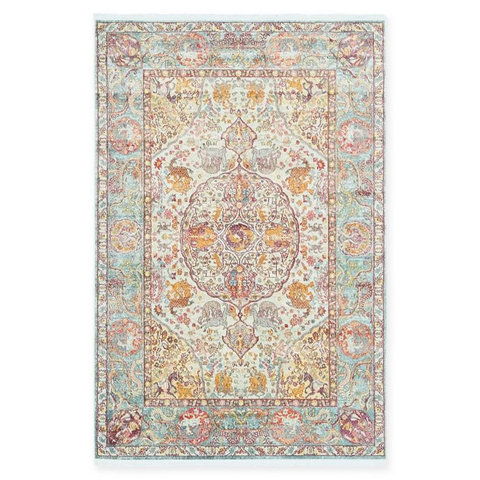 Unique Loom Rumba Havana Powerloomed Area Rug in Light Blue Bed Bath