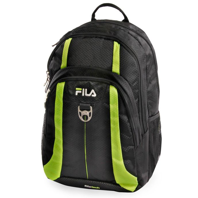 FILA Edge Laptop Backpack in Black/Neon Green | Bed Bath & Beyond